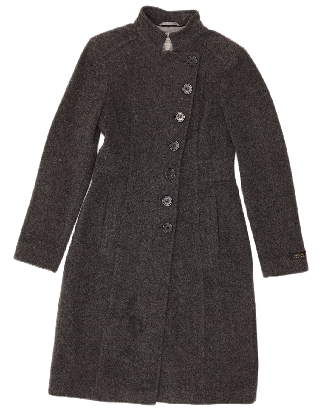 MARKS & SPENCER Manteau Femme UK 8 Petite Laine Grise