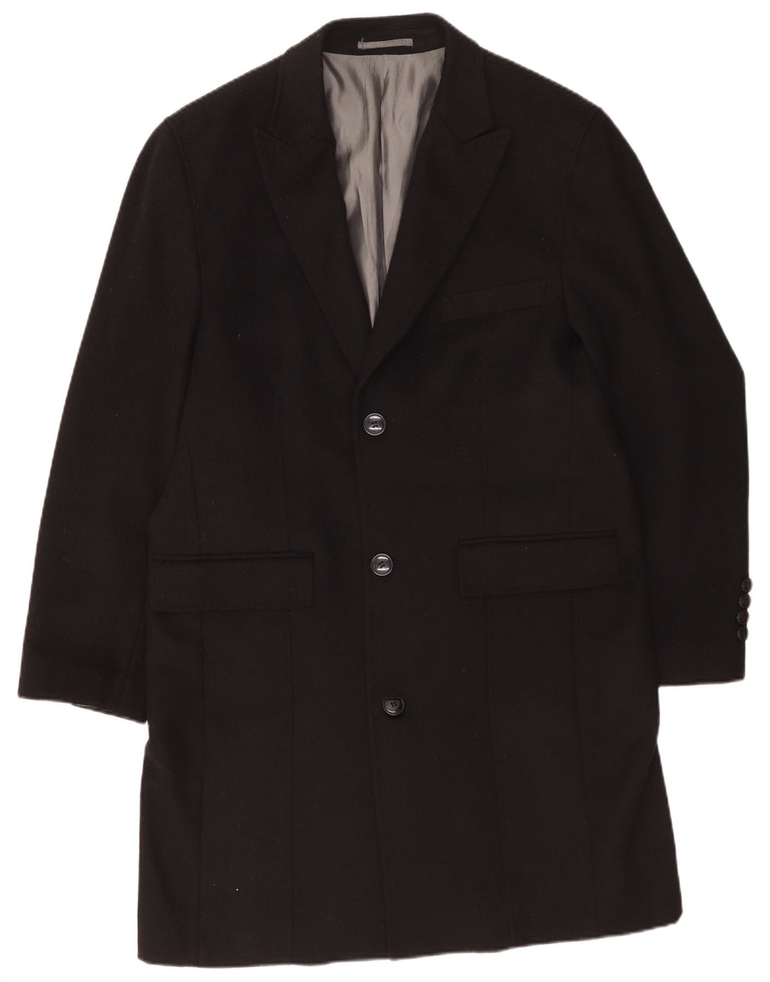 Pierre Cardin Manteau coupe classique pour homme UK 42 XL Noir Laine Classique
