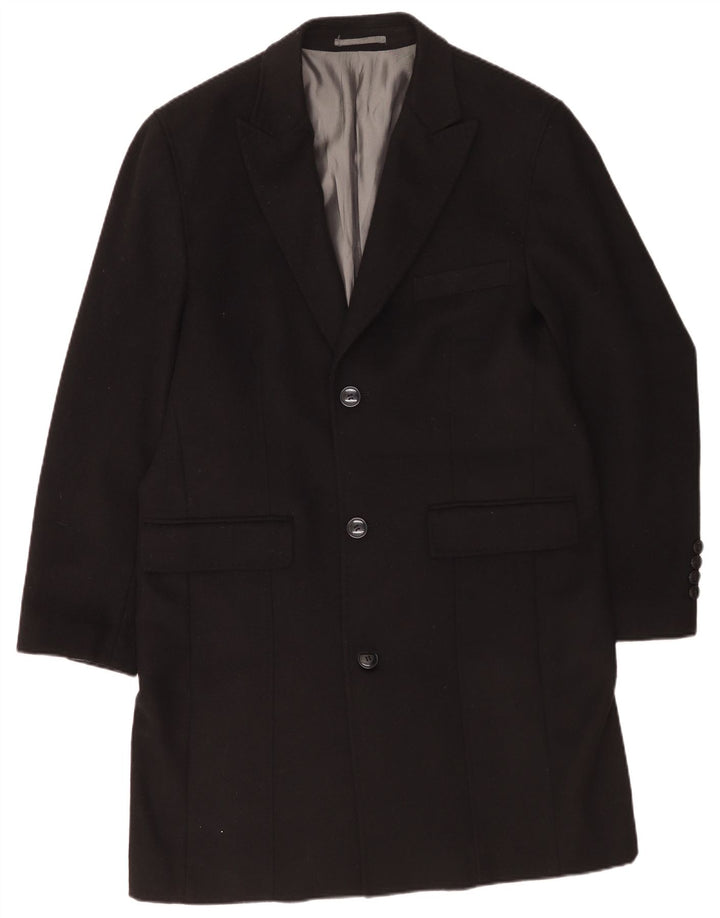 Pierre Cardin Manteau coupe classique pour homme UK 42 XL Noir Laine Classique