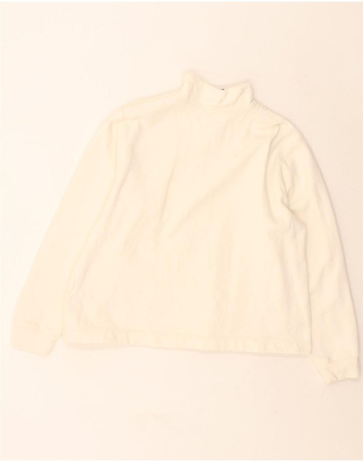 EDDIE BAUER Womens Oversized Zip Neck Sweatshirt Jumper UK 18 XL White Vintage Eddie Bauer and Second-Hand Eddie Bauer from Messina Hembry 