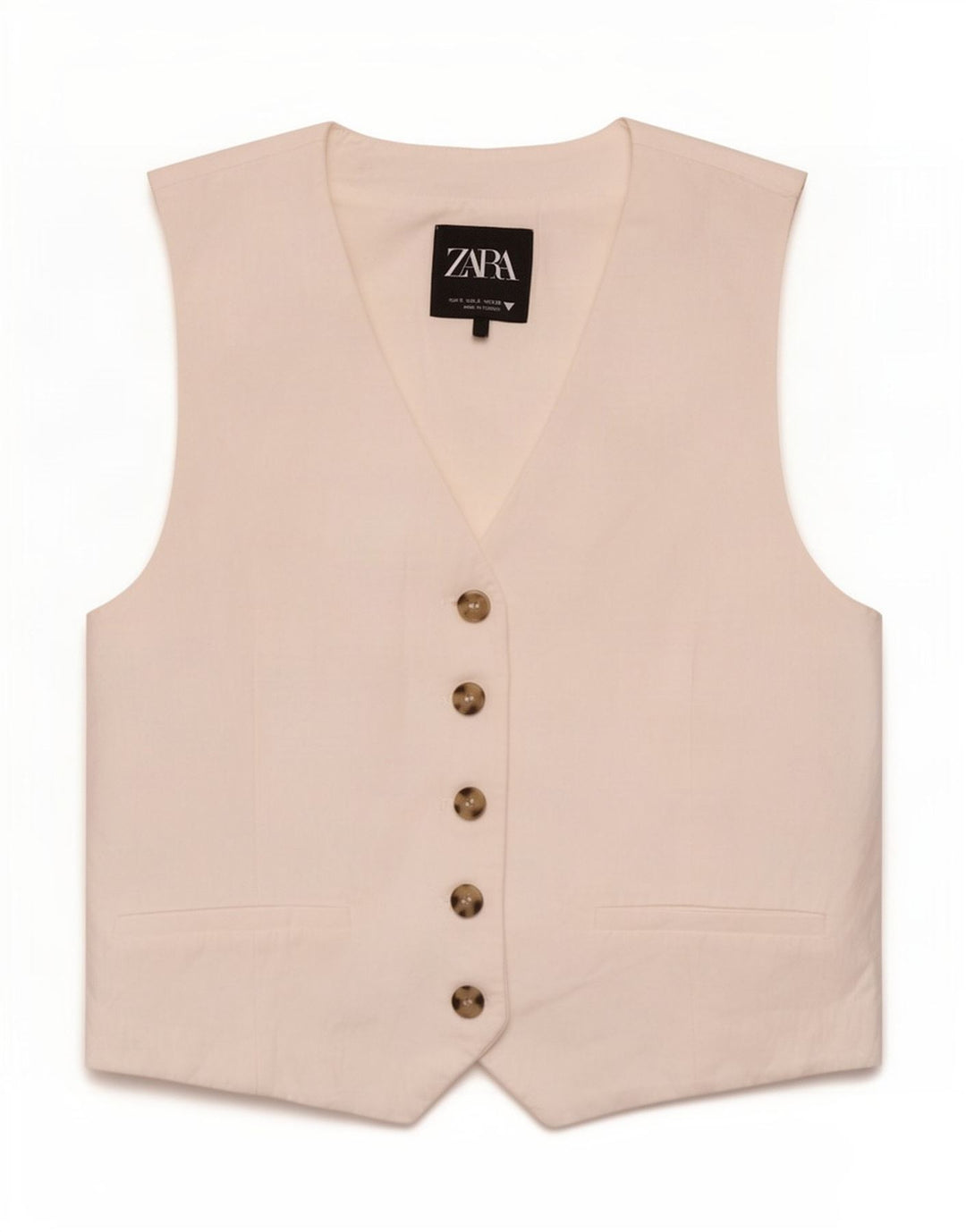 Zara Femme Gilet UK 10 Petite Viscose Blanche