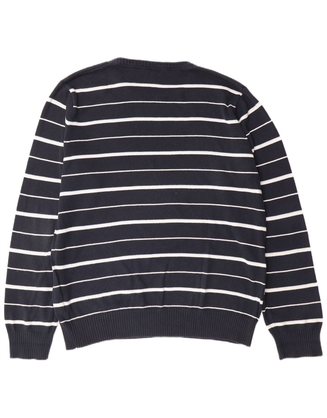 TIMBERLAND Pull col rond homme XL coton rayé bleu marine