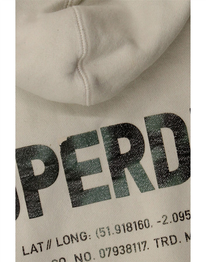 Superdry Pull à Capuche Graphique Homme Blanc Moyen Coton