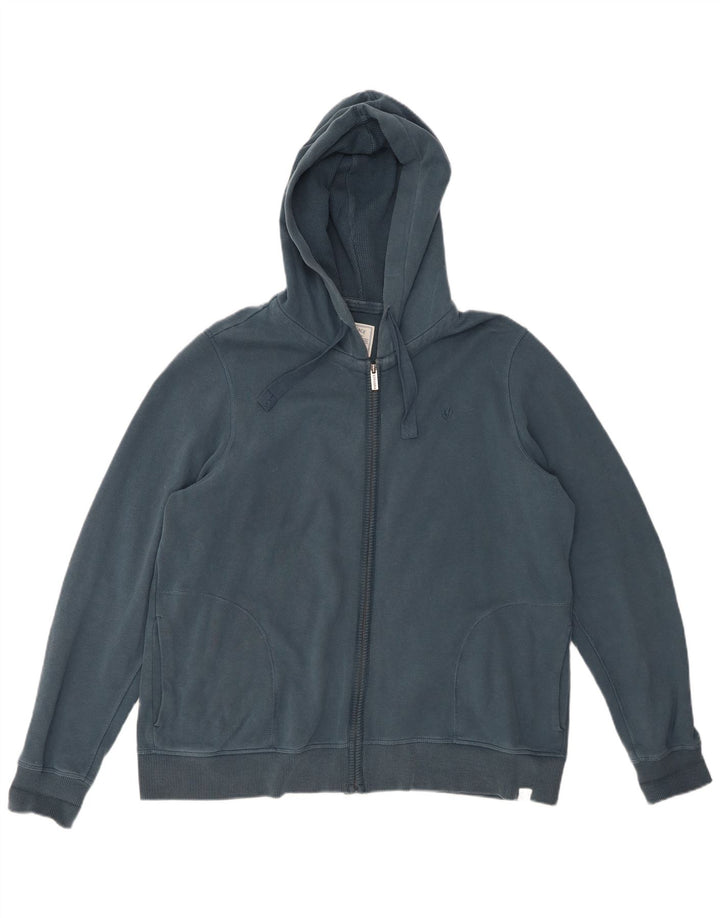 Fat Face Pull à capuche zippé pour homme Grand coton vert