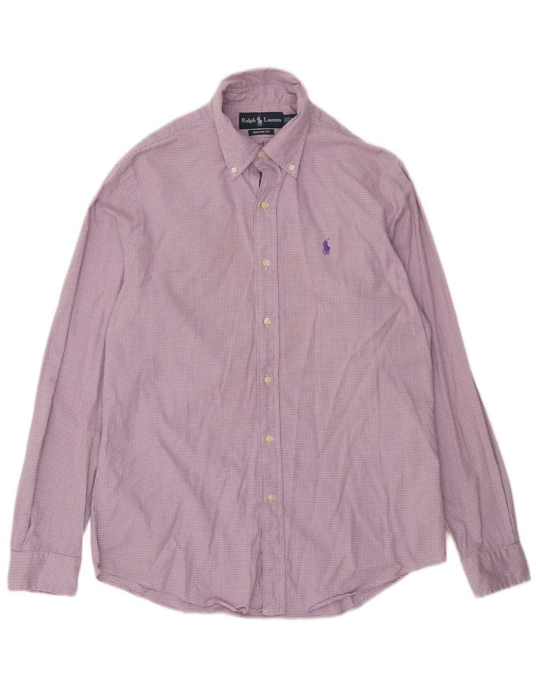 Ralph Lauren Chemise sur mesure pour homme en coton pied-de-poule violet moyen