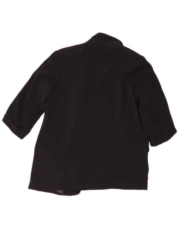 Zara Veste blazer ouverte à manches 3/4 pour femme UK 18 XL Noir Polyester