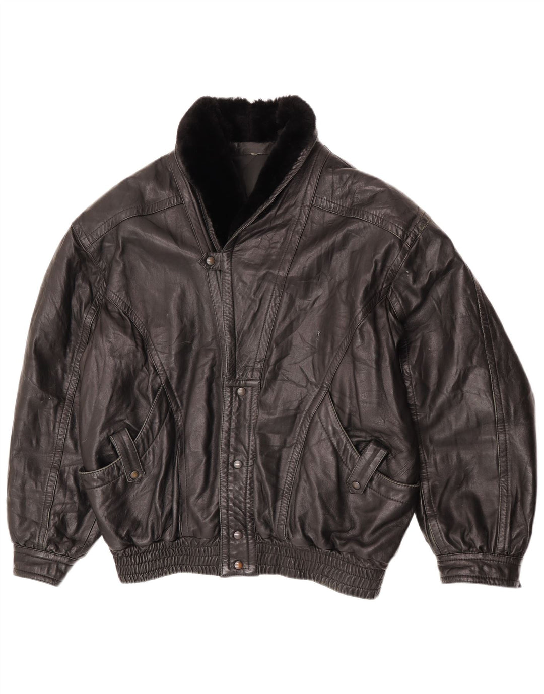 Veste en cuir homme vintage UK 42 XL Cuir noir