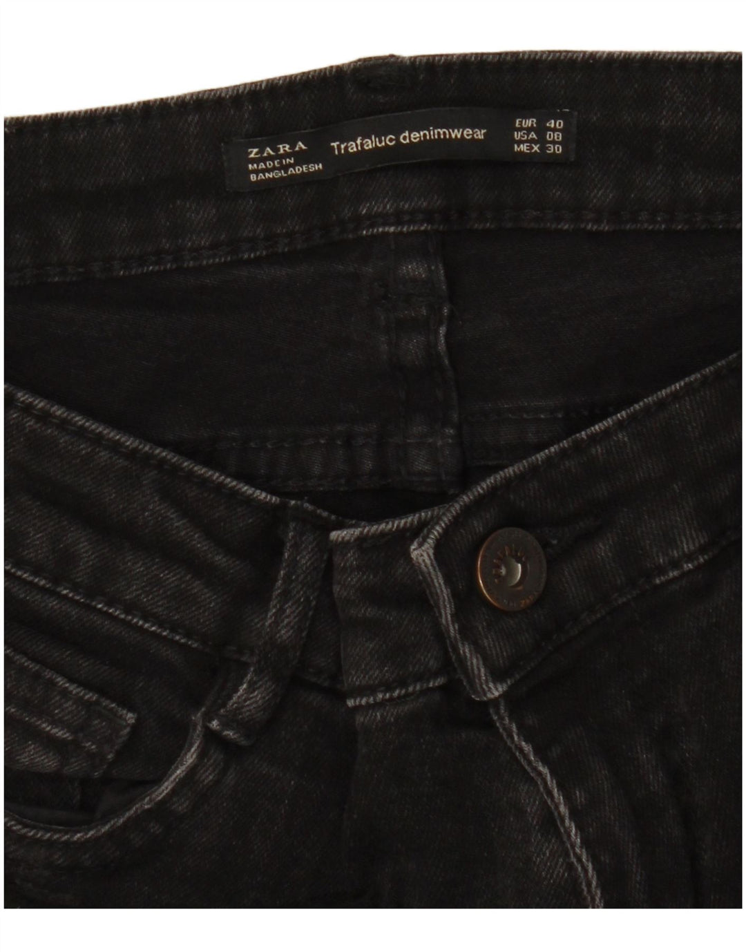 ZARA Jean slim pour femme EU 40 Medium W30 L28 Noir
