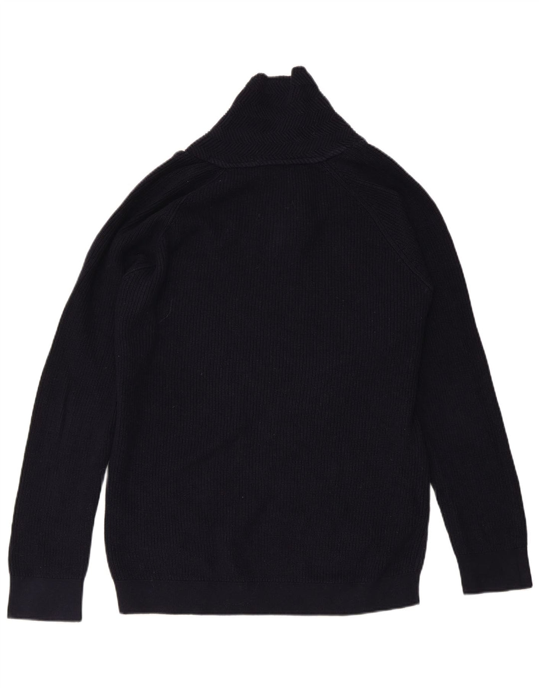 ZARA Pull à col châle pour homme Bleu marine moyen Coton
