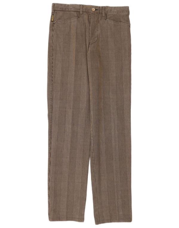 Armani Pantalon décontracté droit pour homme IT 48 Medium W30 L34 Beige à carreaux