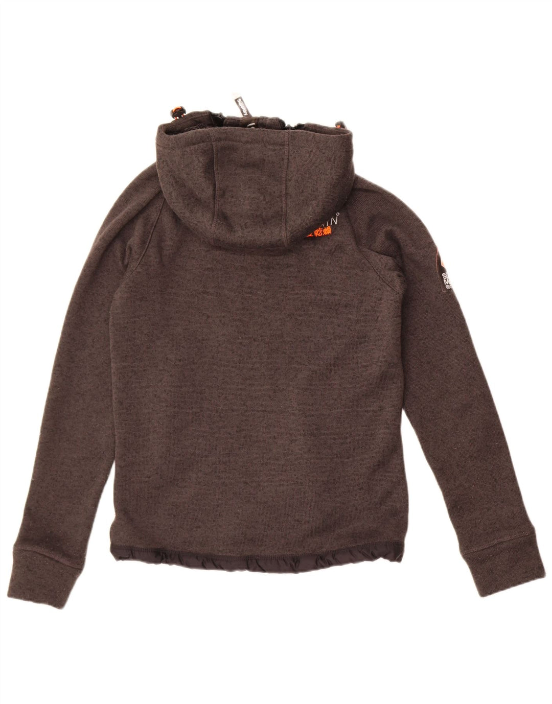 Superdry Veste bomber à capuche en tricot pour homme UK 36 Petit gris moucheté en polyester