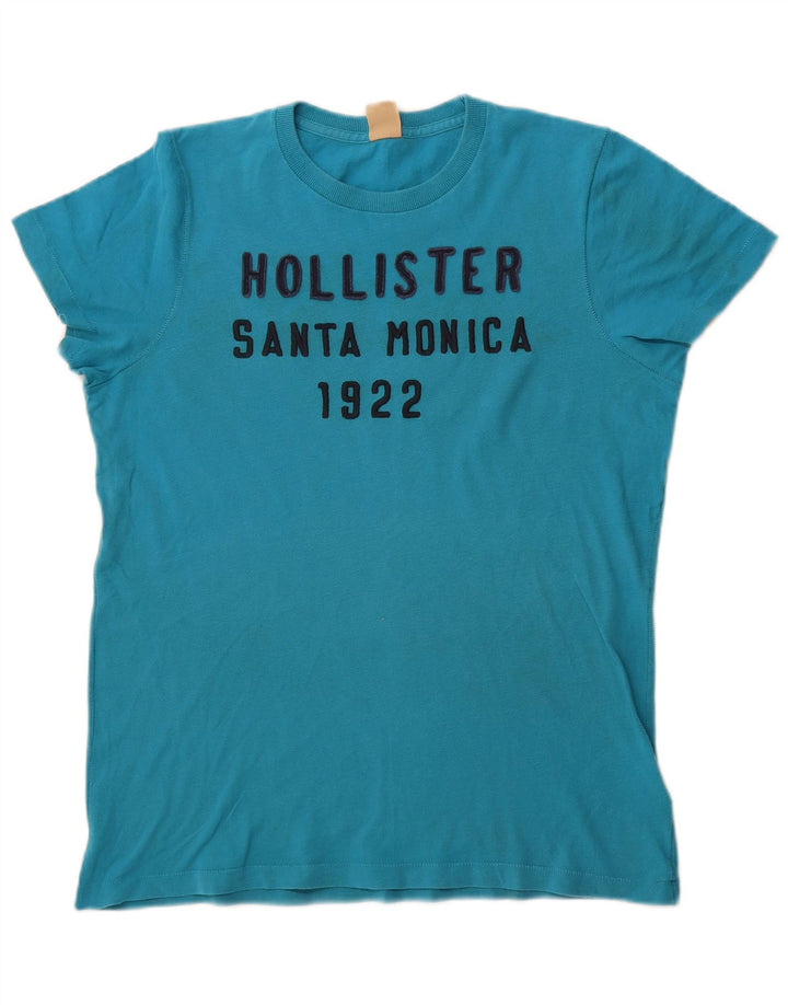 Hollister T-Shirt Graphique Homme Bleu Moyen Coton