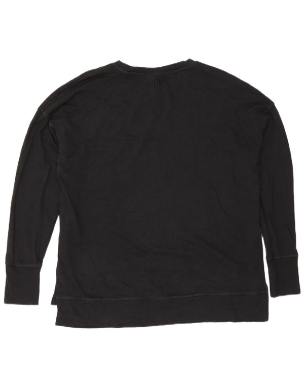 Sweaty Betty Sweat-shirt surdimensionné pour femme UK 14 en coton noir moyen