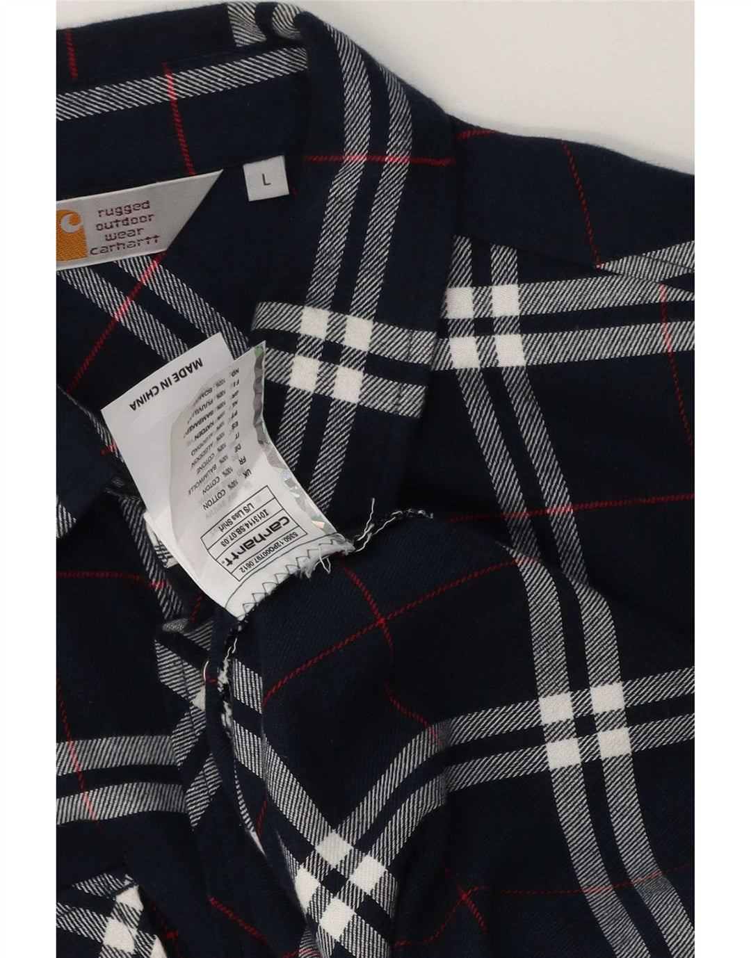 Carhartt Chemise en flanelle pour hommes Grand coton à carreaux bleu marine