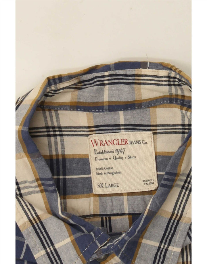 Wrangler Chemise Homme 3XL Bleu Marine Carreaux Coton