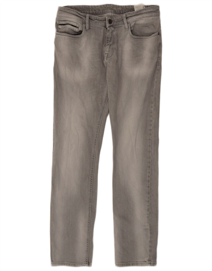 Calvin Klein Jean Slim Homme W32 L32 Gris Coton