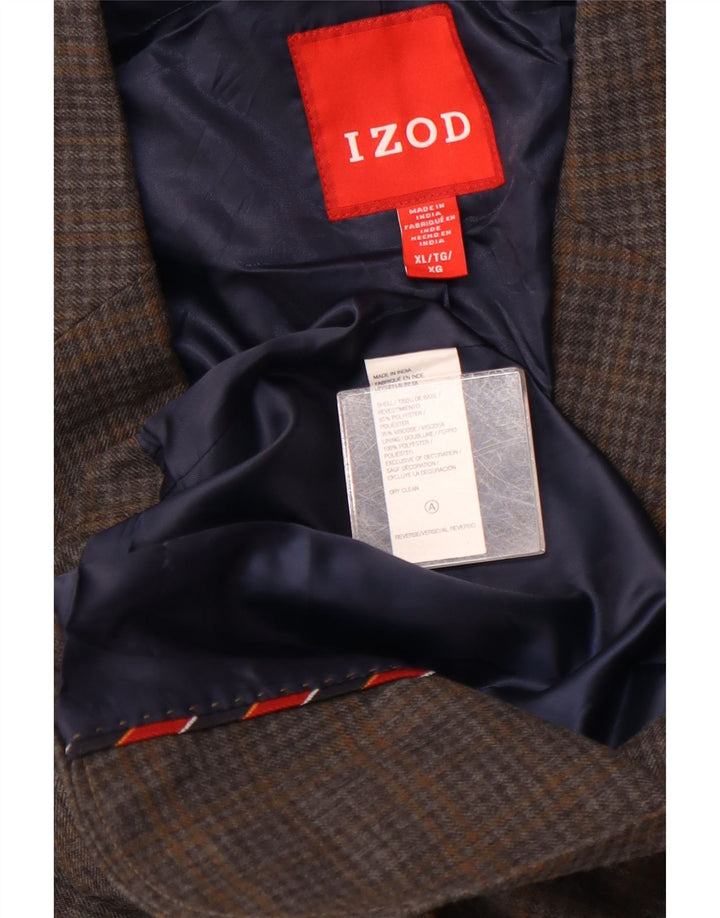 IZOD Veste Blazer 2 Boutons Homme UK 42 XL Gris Carreaux Polyester