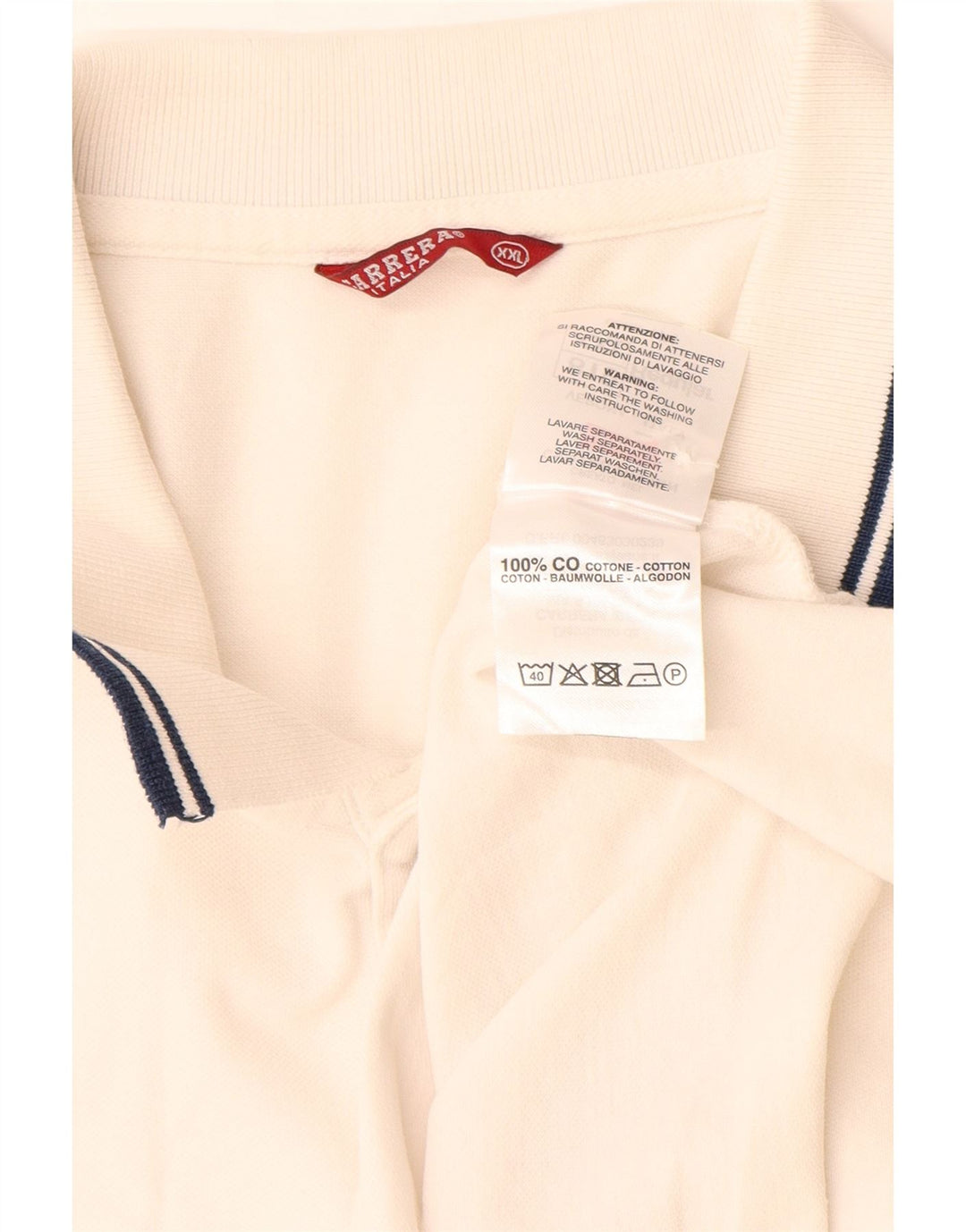 Carrera Polo Homme 2XL Blanc Coton