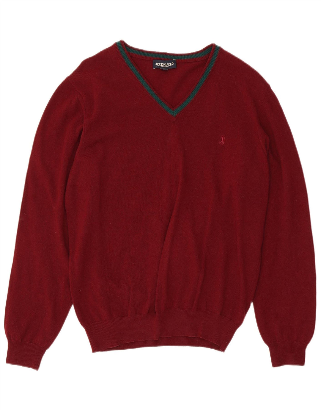 JECKERSON Pull col V homme XL laine rouge