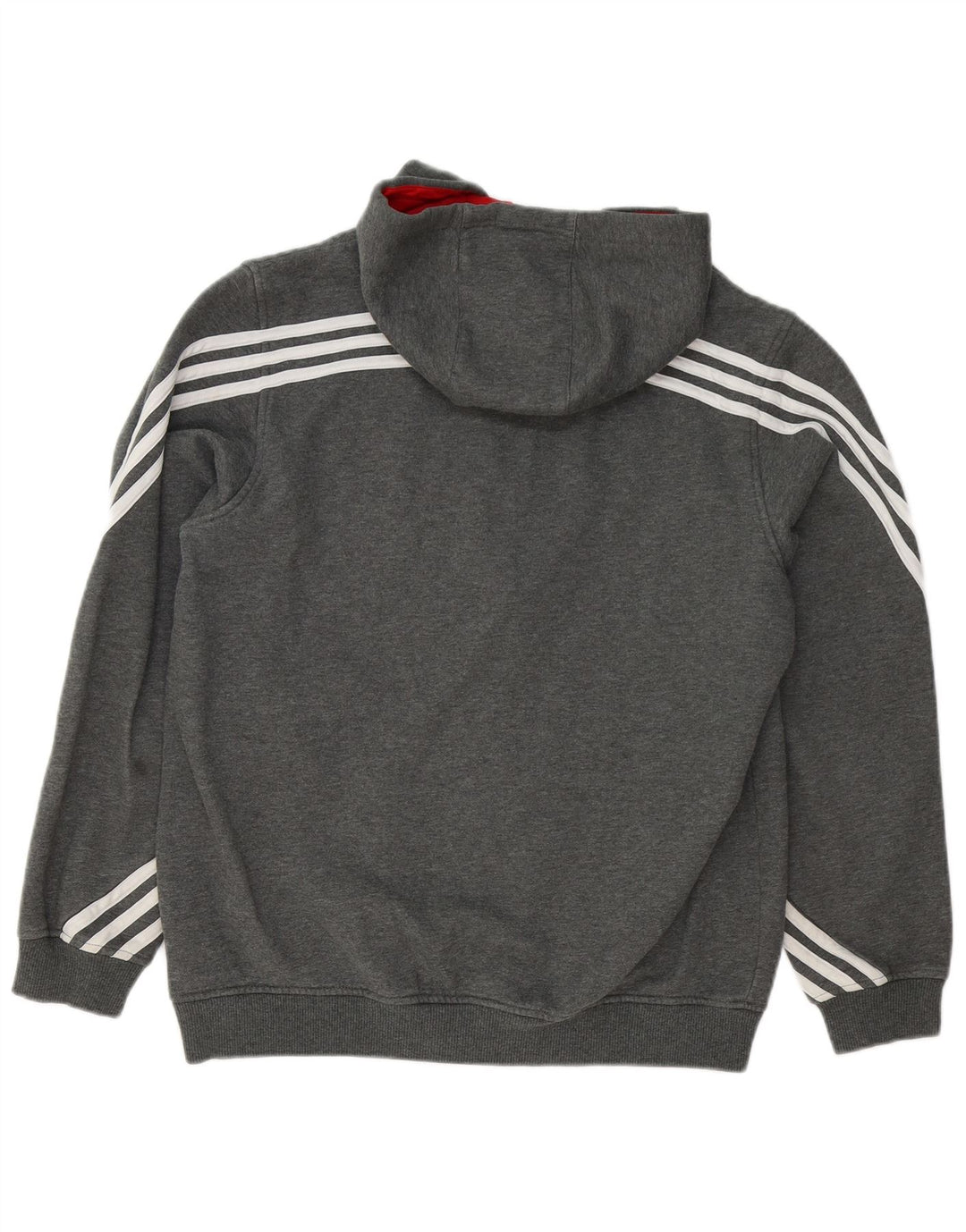 Adidas Pull à capuche zippé pour homme Grand coton gris