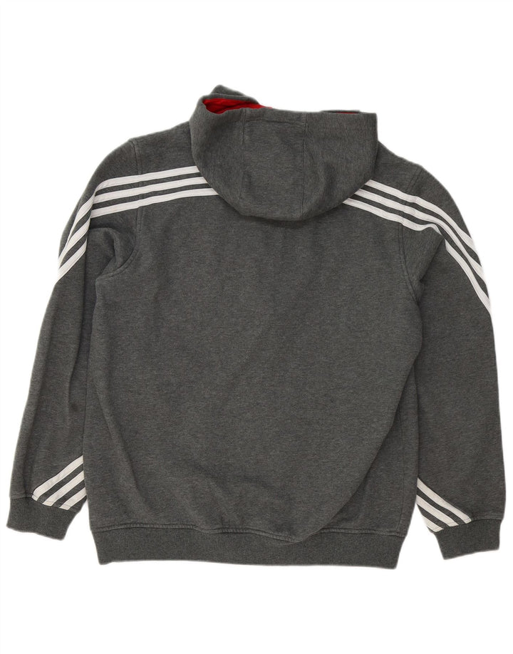 Adidas Pull à capuche zippé pour homme Grand coton gris