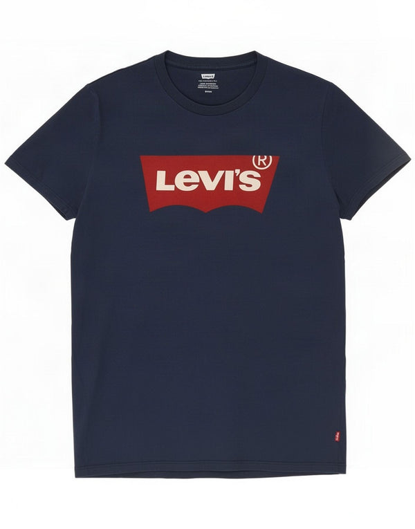 Levi's Mens Graphic T-Shirt Top Small Navy Blue Cotton