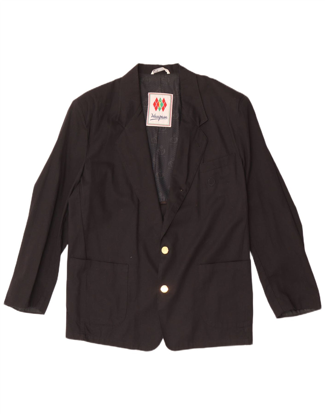 Wampum Veste blazer à 2 boutons pour homme UK 40 Large Viscose noire