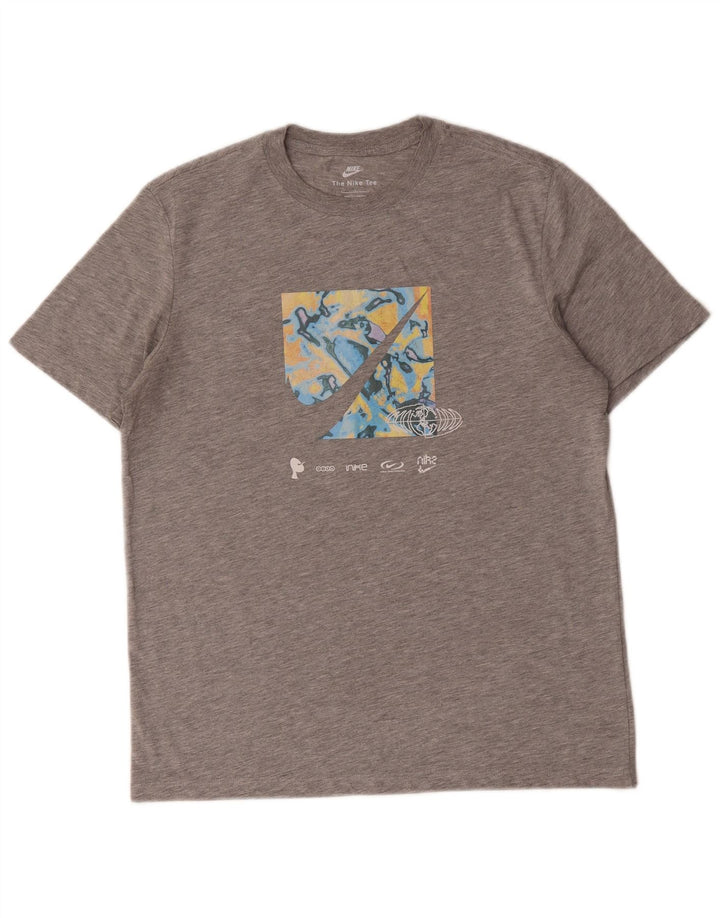 Nike T-shirt graphique pour hommes, petit, gris, coton