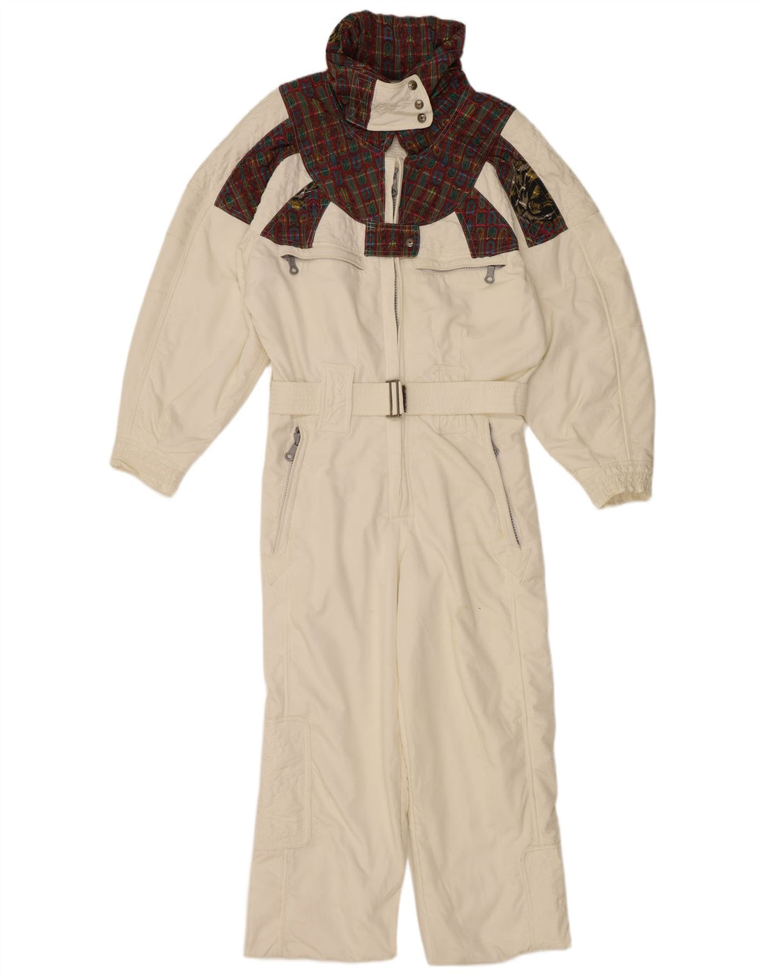 CHERVO Combinaison de Ski Femme IT 42 Medium White Check Polyamide