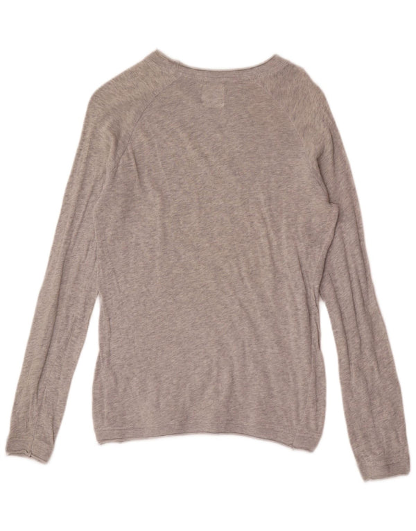 Zara Pull à col bateau pour homme Petit coton moucheté gris