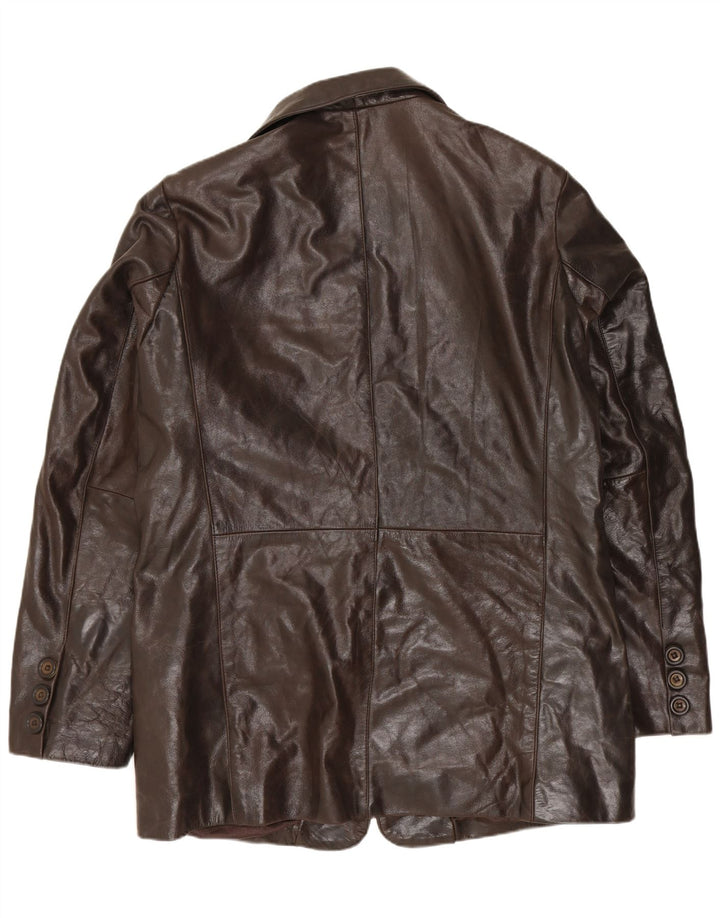 Heeli Veste en cuir pour homme UK 42 XL Cuir marron