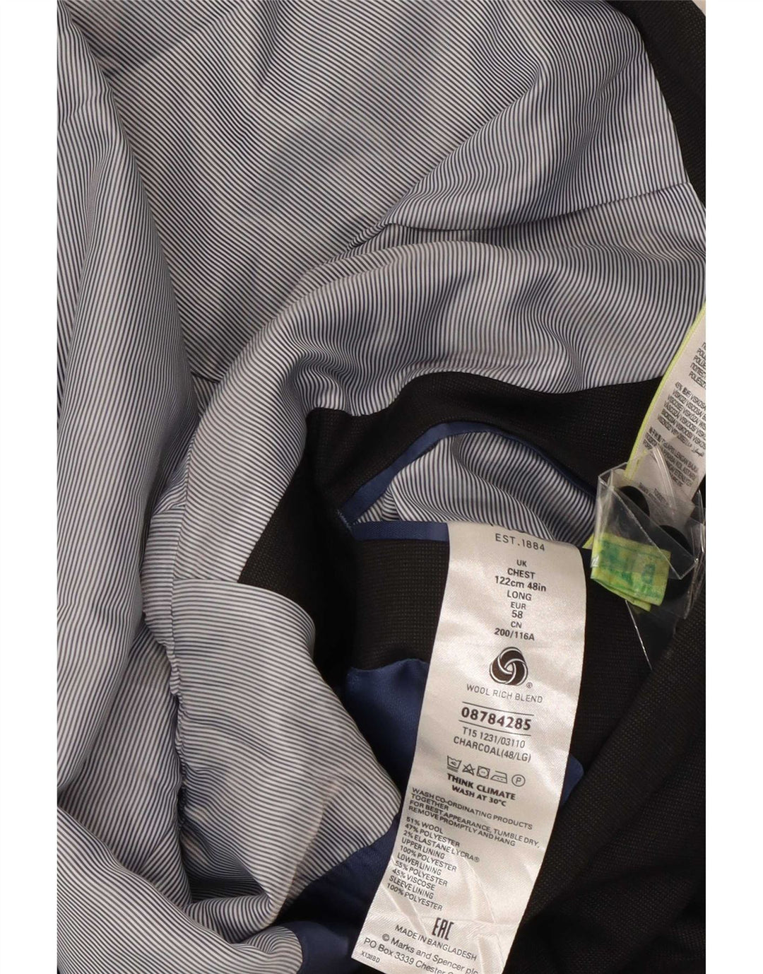 Marks & Spencer Veste blazer à 2 boutons pour homme UK 48 2XL Gris laine