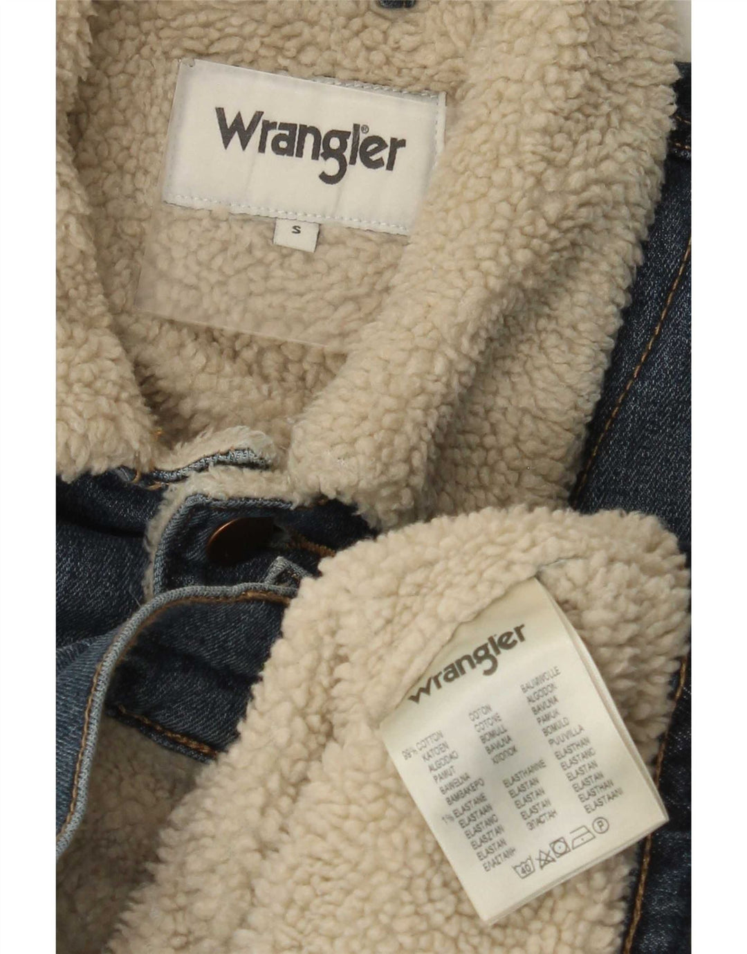 Wrangler Veste Sherpa en jean pour homme UK 36 Petit Bleu Coton