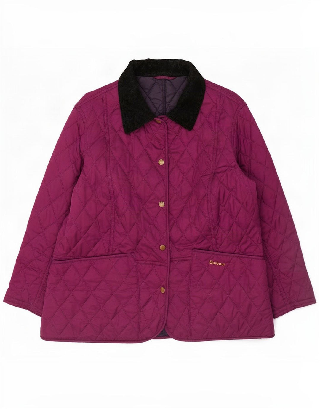 Barbour Veste matelassée pour femme UK 16 Large Violet Colourblock Polyamide