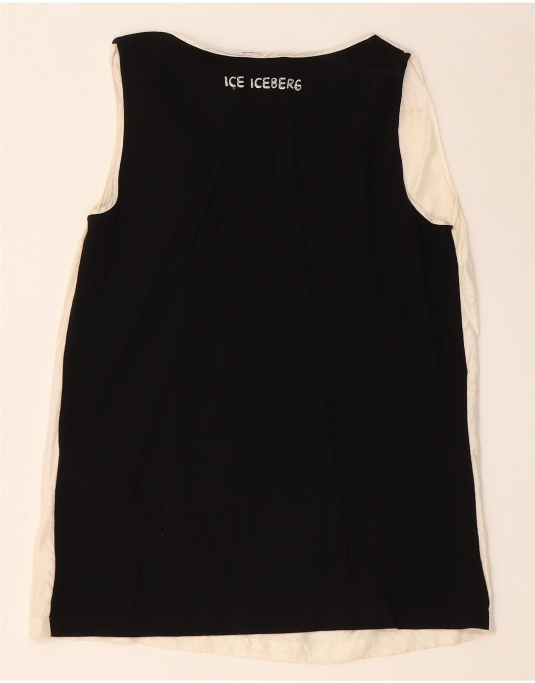 ICEBERG Chemisier graphique pour femme UK 8 Small Off White Colourblock