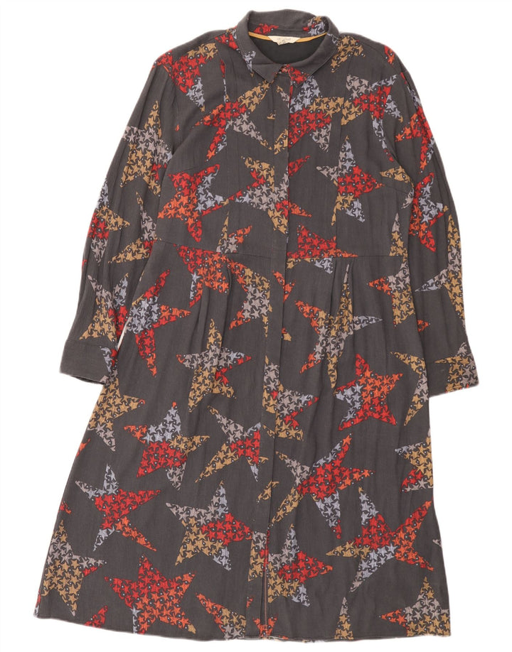 Robe chemise à motif abstrait White Stuff pour femme UK 16 Large Gris Lyocell