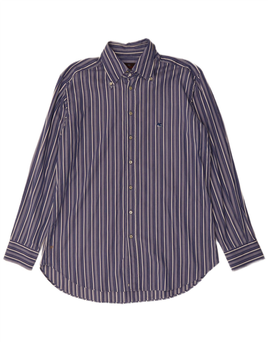 Etro Chemise Homme Taille 42 Grand Bleu Rayé Coton