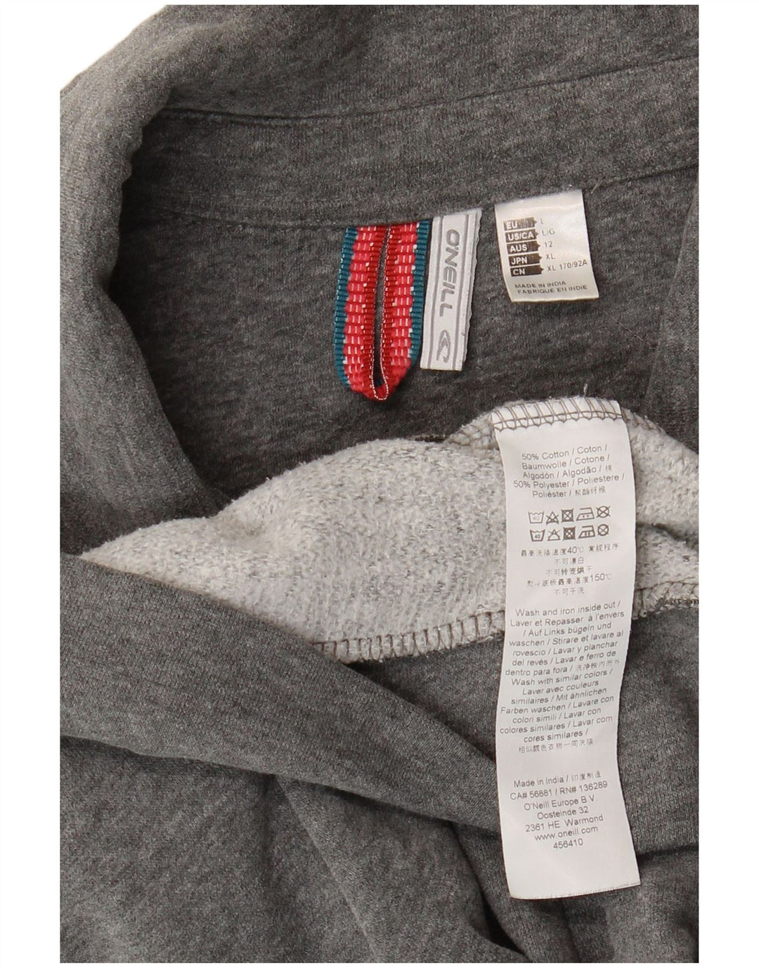 O'Neill Veste de survêtement pour femme UK 14 Large Gris Moucheté Coton