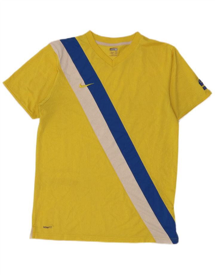 Nike T-shirt graphique pour homme UK 39/41 Jaune moyen Polyester colour block
