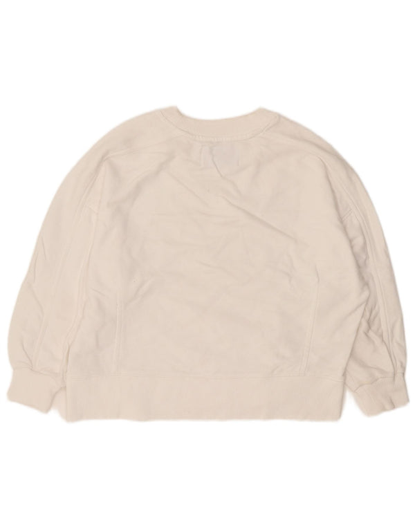 Calvin Klein Jeans Sweat-shirt à manches 3/4 pour femme UK 10 Petit Blanc