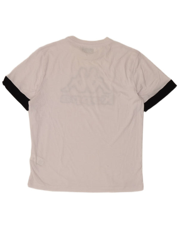 Kappa T-Shirt Graphique Homme Blanc Moyen Coton