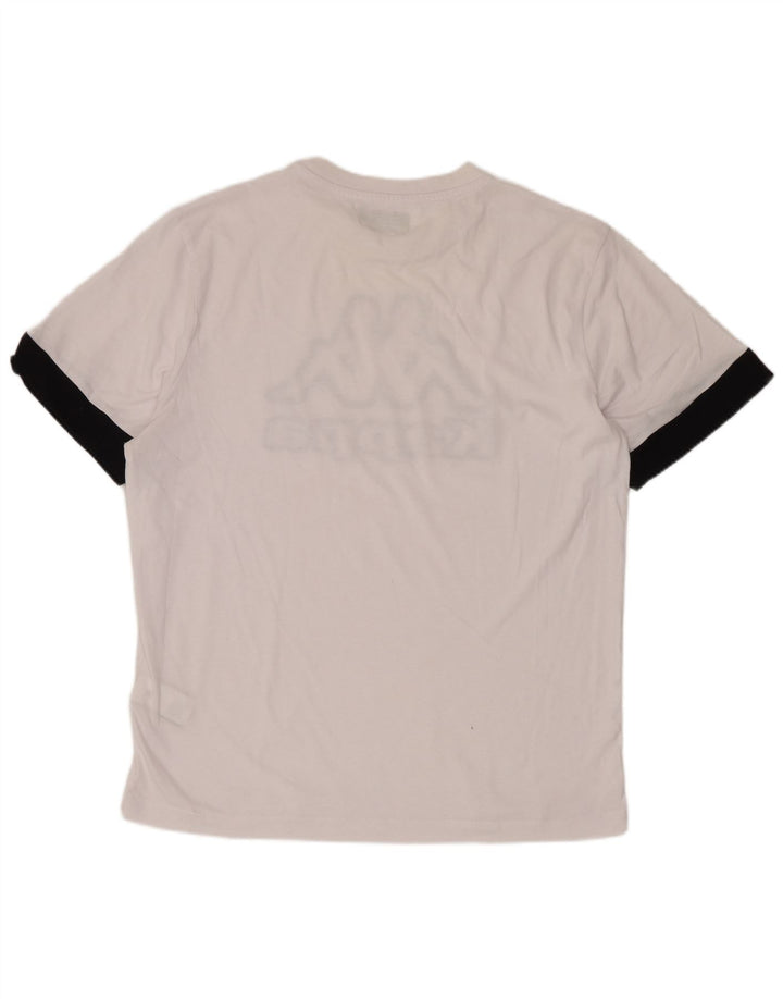 Kappa T-Shirt Graphique Homme Blanc Moyen Coton