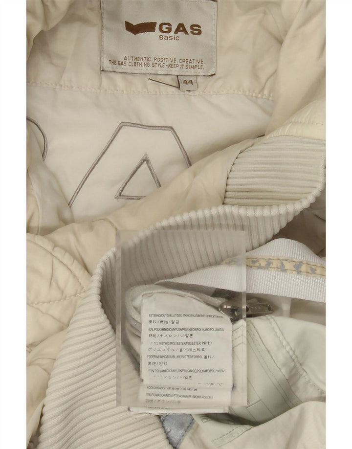 Gas Veste matelassée à capuche pour femme IT 44 Medium Off White Polyamide