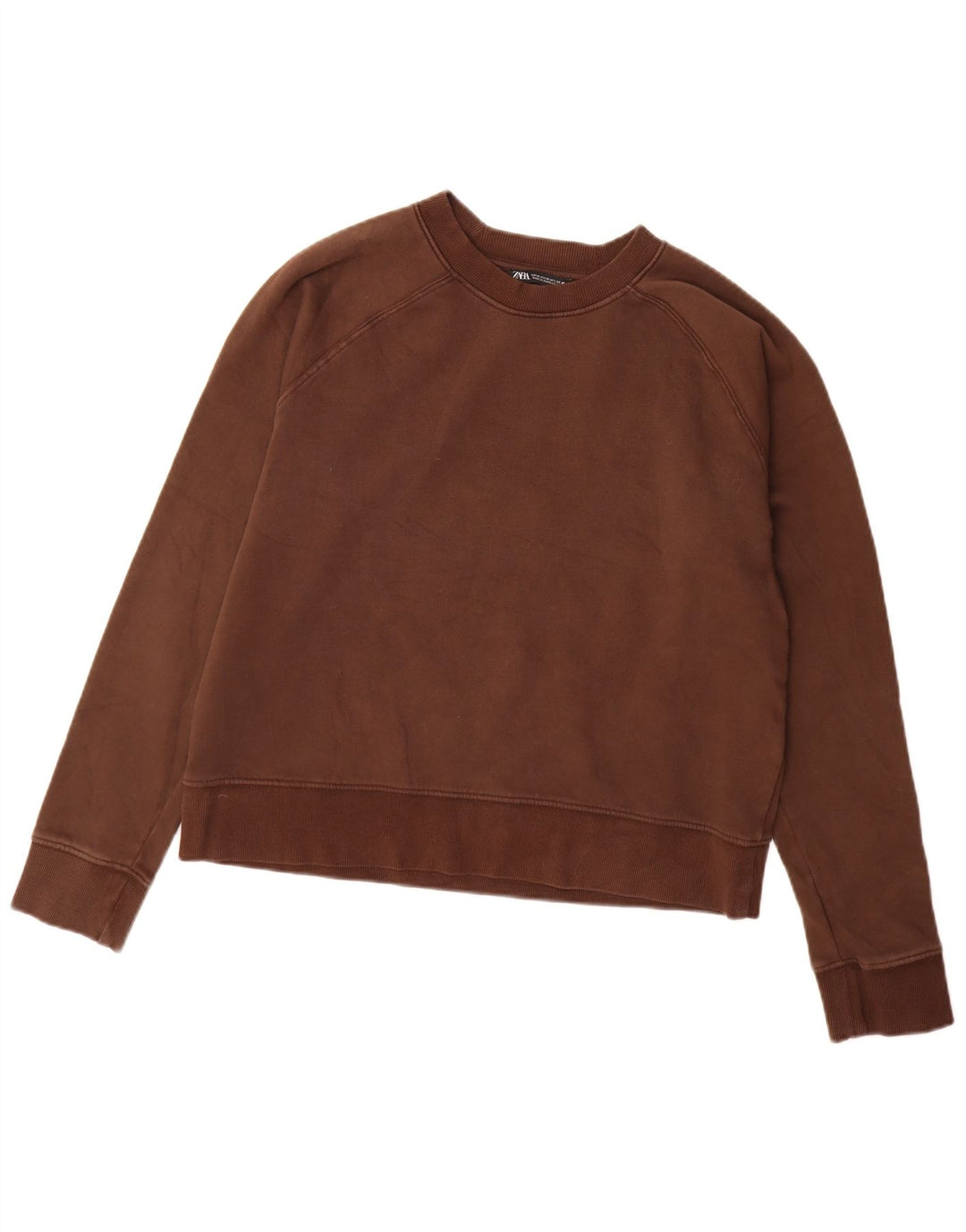 Zara Sweat-shirt pour femme UK 14 en coton marron moyen