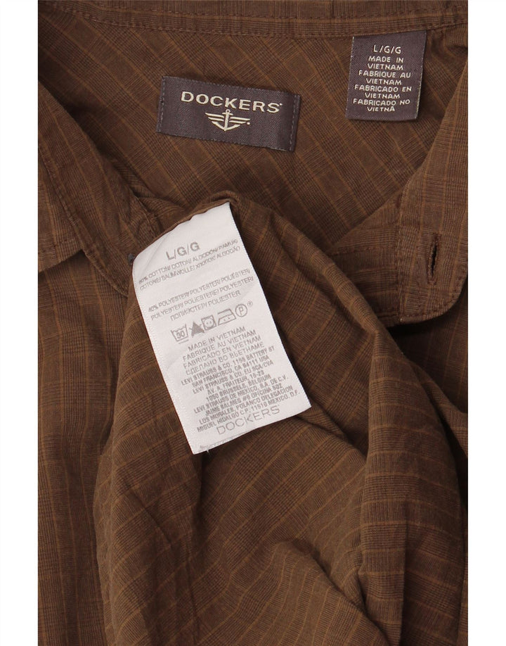 Dockers Chemise Homme Grand Carreau Marron Coton