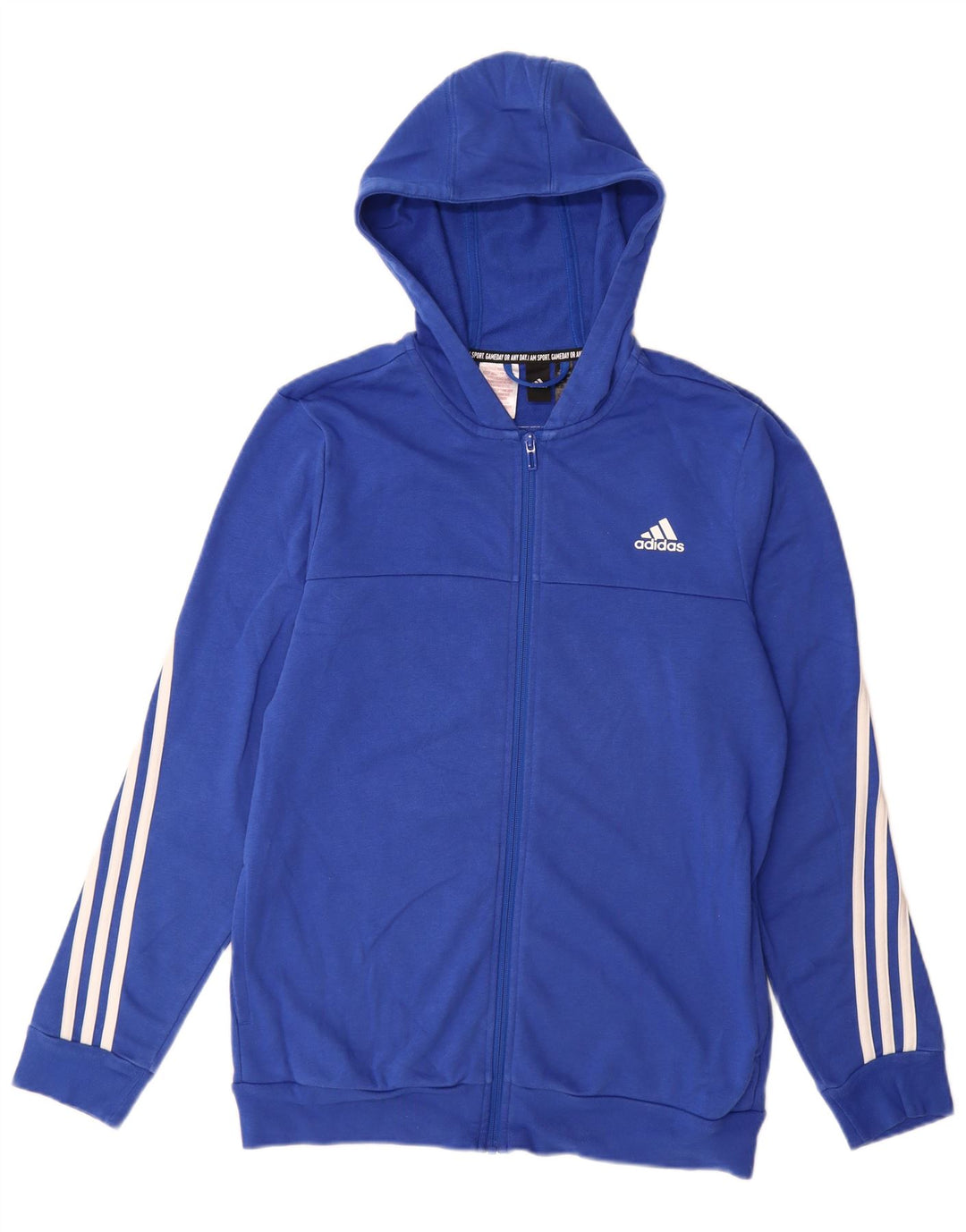 ADIDAS Pull à capuche zippé garçon 15-16 ans Bleu Coton