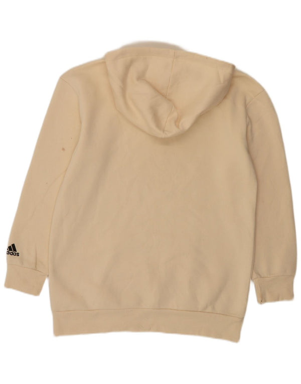 Adidas Pull à capuche surdimensionné graphique pour femme UK 4/6 XS en coton beige