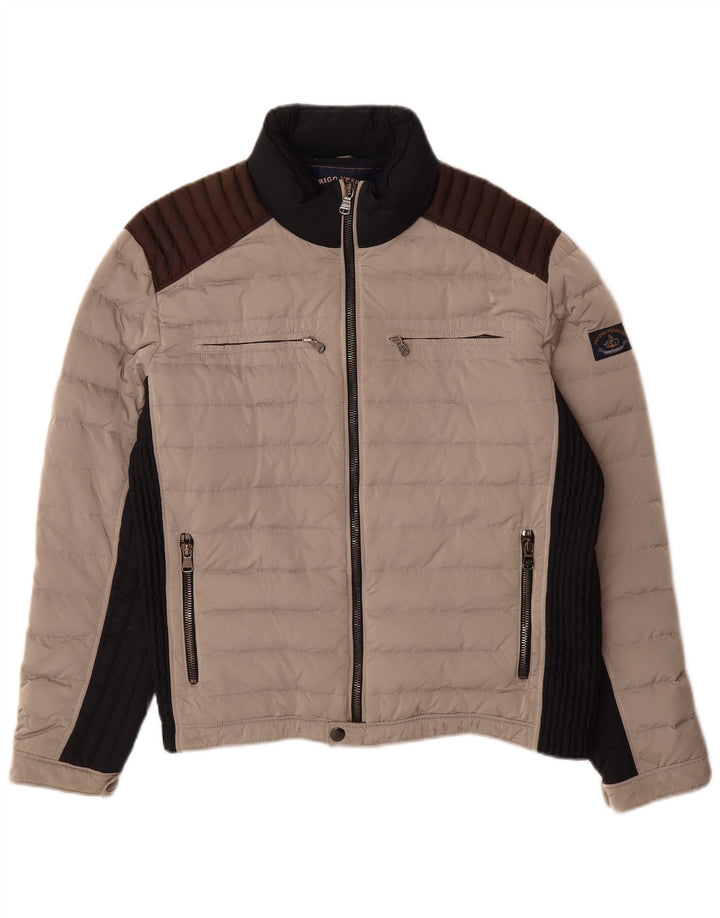 Amerigo Vespucci Veste rembourrée pour homme UK 40 Large Gris Colorblock Polyamide