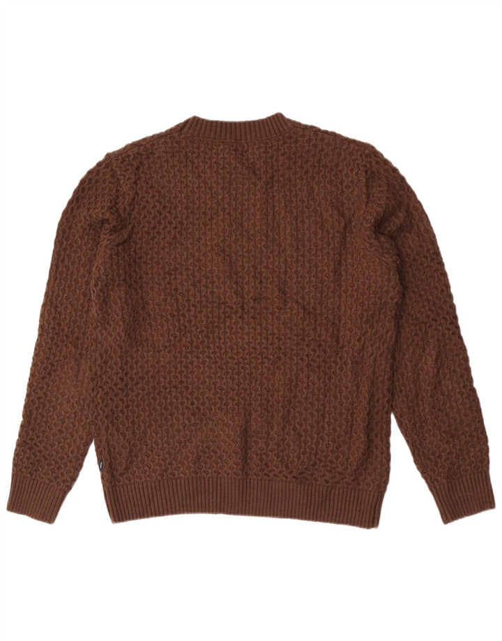 Jack & Jones Pull à col rond pour homme, grand, marron, acrylique