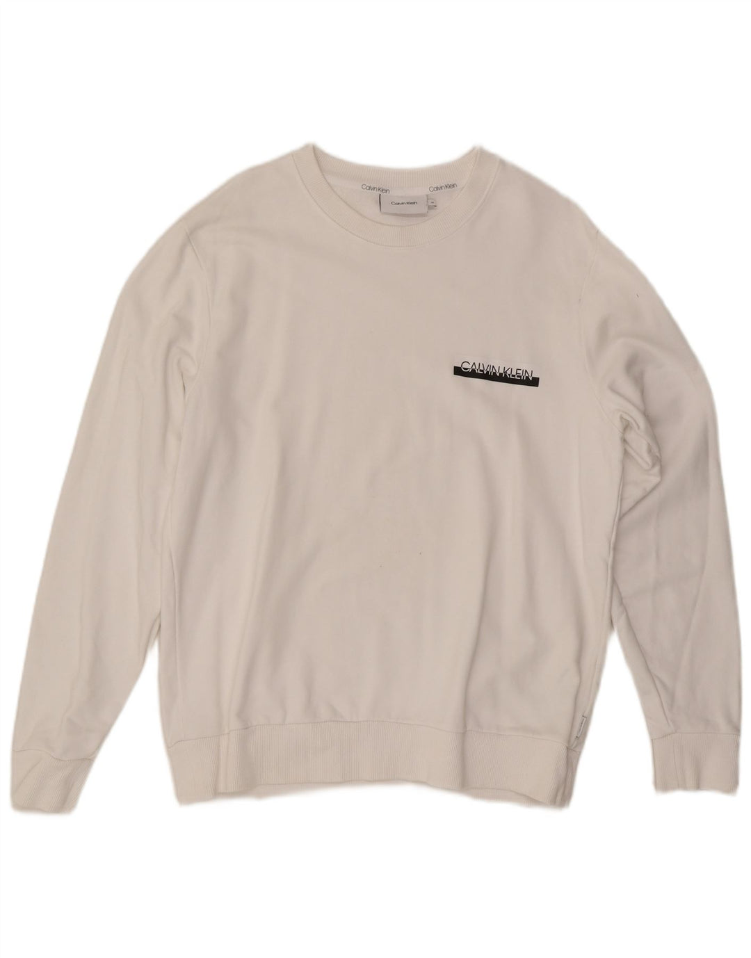 CALVIN KLEIN Mens Sweatshirt Jumper XL White Cotton